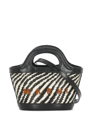 Marni micro wavy raffia-effect tote bag - Black