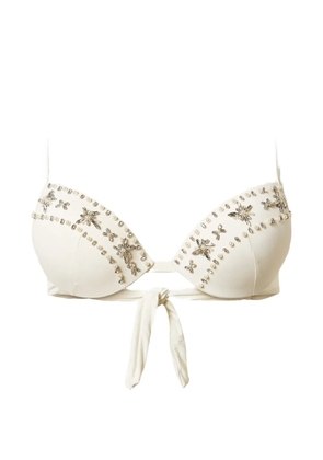 TWINSET push-up studded bikini top - White