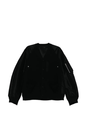 sacai zip cotton jacket - Black