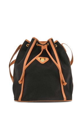 Saint Laurent Pre-Owned 1990s drawstring canvas shoulder bag - Black