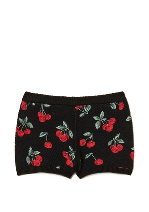 TWINSET cherry-pattern shorts - Black