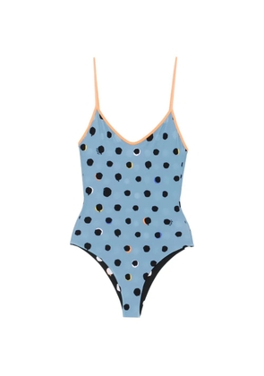 FENDI polka dot swimsuit - Blue