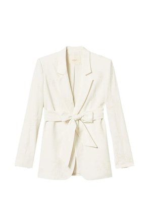 TWINSET embroidered belted blazer - White