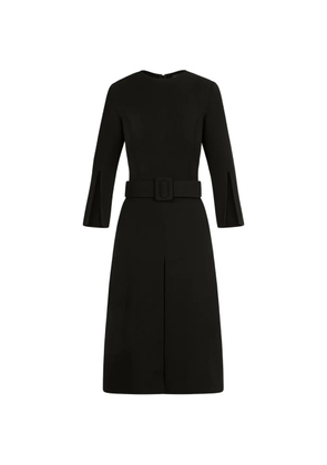 Oscar de la Renta split-sleeve wool-blend dress - Black