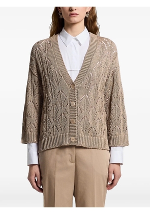 Peserico sequinned cordonet cardigan - Neutrals
