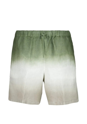 120% Lino drawstring ombré bermuda shorts - Green