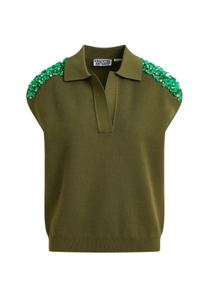 Essentiel Antwerp beaded polo top - Green