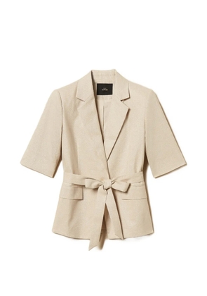 TWINSET short-sleeve belted blazer - Neutrals
