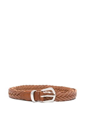 Eleventy braided leather belt - Neutrals