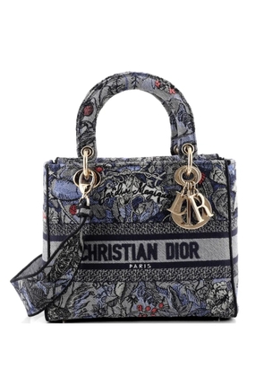 Christian Dior Pre-Owned Lady D-Lite Bag Embroidered Canvas Medium satchel - Blue