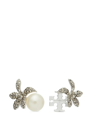 Tory Burch Moondance pearl flower stud earrings - Silver