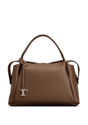 Tod's logo zip tote bag - Brown