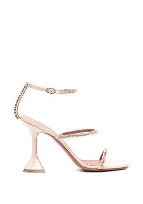Amina Muaddi Gilda crystal-embellished ankle-strap sandals - Neutrals