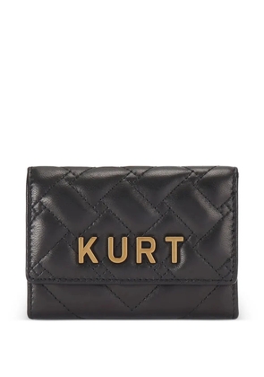 Kurt Geiger London quilted logo-plaque card holder - Black