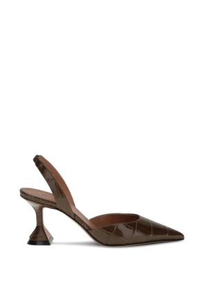 Amina Muaddi Holli slingback heeled pumps - Brown