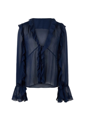 Alberta Ferretti ruffled blouse - Blue