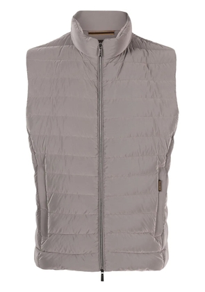 Moorer reflective-effect zip-up gilet - Grey