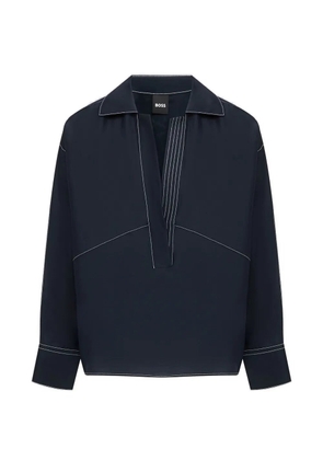 BOSS contrast-stitching blouse - Blue