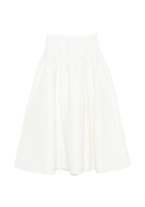 Maje side-zip midi A-line skirt - White