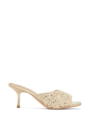 NICOLI embellished heeled mules - Neutrals