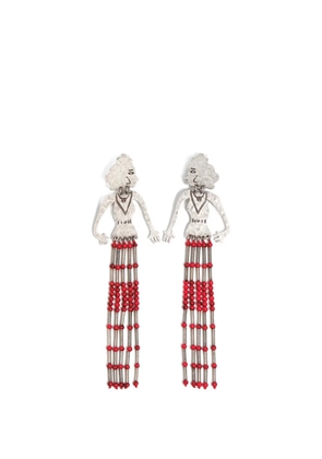 Bimba y Lola Silhouette beaded earrings - Silver