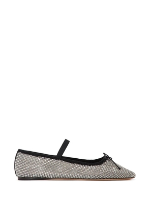 Loeffler Randall Leonie crystal bow ballet flats - Silver