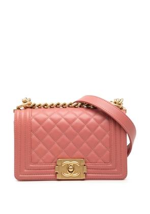 CHANEL Pre-Owned 2019 Small Quilted Lambskin Boy Flap crossbody bag - Pink