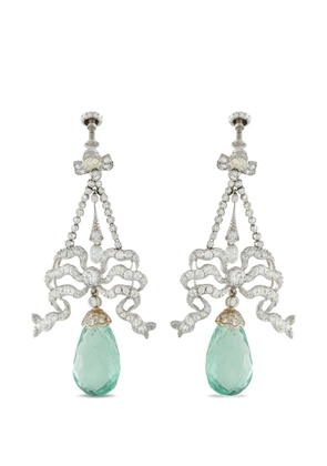 LB Exclusive diamond and emerald earrings - Silver