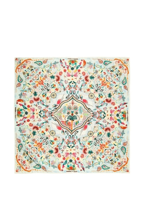 Bimba y Lola Tropical Birds floral scarf - Neutrals