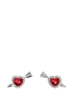 Bimba y Lola Heart and Arrow crystal-embellishments earrings - Silver