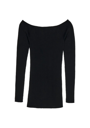Bimba y Lola off-shoulder ribbed top - Black