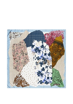Bimba y Lola patchwork-patterned scarf - Blue