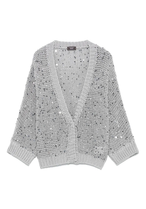 Peserico sequin-embellished cardigan - Grey