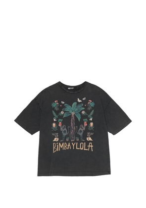 Bimba y Lola tropical-print T-shirt - Black