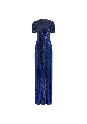 Jenny Packham Jourdain sequin-embellishment maxi dress - Blue