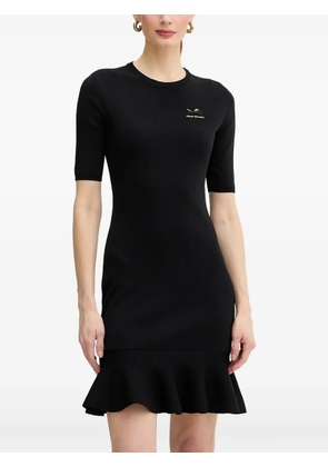 Armani Exchange ruffled short-sleeve mini dress - Black