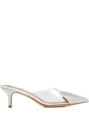 NICOLI 65mm crystal-embellished pointed-toe mules - Silver
