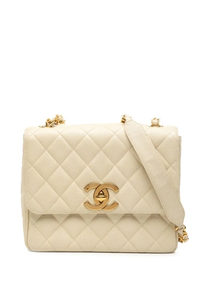 CHANEL Pre-Owned 1994-1996 XL CC Quilted Caviar Square Single Flap crossbody bag - Brown