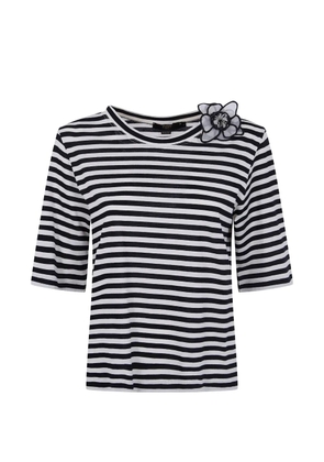 Seventy flower striped T-shirt - Blue