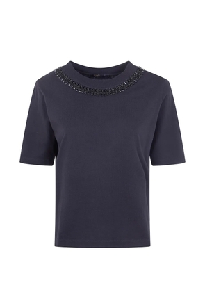 Seventy embellished neck T-shirt - Blue