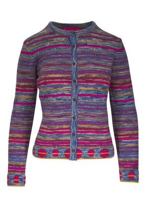 The Elder Statesman Explorer striped button cardigan - Blue