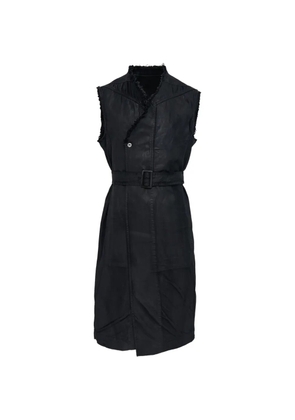Rick Owens belted sleeveless coat - Black
