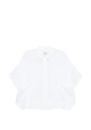 european culture boxy pocket shirt - White