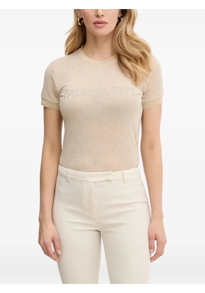 Patrizia Pepe rhinestone-embellished T-shirt - Neutrals
