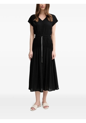 La Petite Française Rayan V-neck tie-detail midi dress - Black