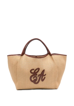 Emporio Armani embroidery shoulder bag - Neutrals