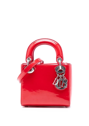 Christian Dior Pre-Owned 2015 Mini Patent Lady Dior satchel - Red