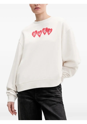 HUGO Deroxina heart-print sweatshirt - Neutrals