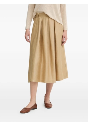 La Petite Française Josephine pleated midi skirt - Neutrals