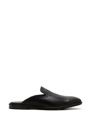 Ferragamo logo slippers - Black